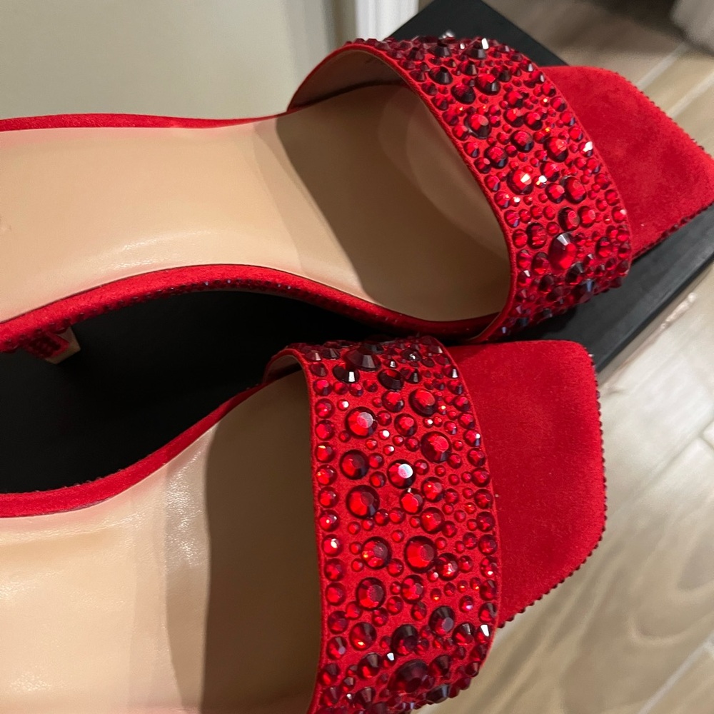 INC International Concepts Red Crystal Sandals
